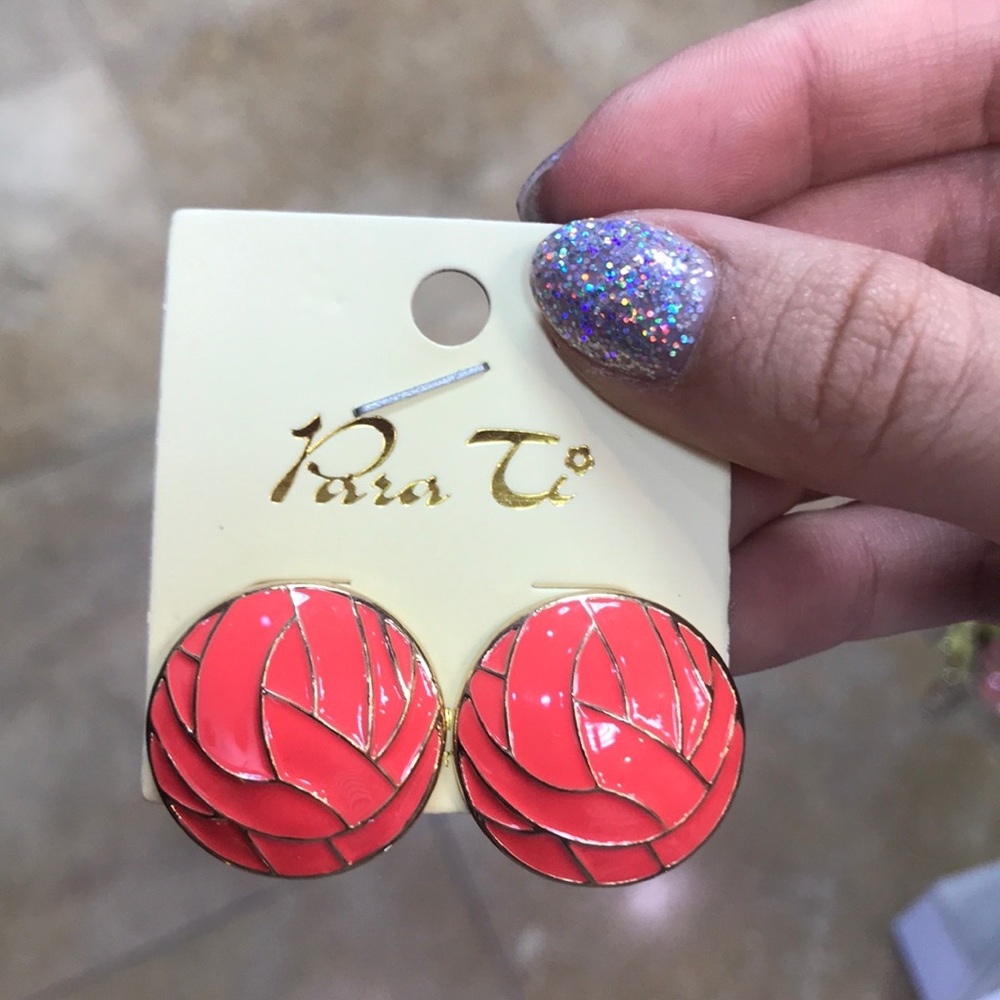 Coral & Gold earrings